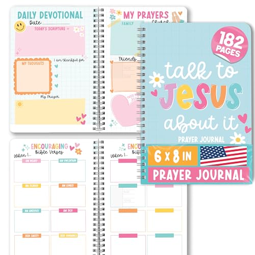 Guided Prayer Journal for Woman - Daily Prayer Journal Notebook - color: Teal Pastel