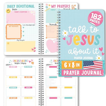 Guided Prayer Journal for Woman - Daily Prayer Journal Notebook - color: Teal Pastel