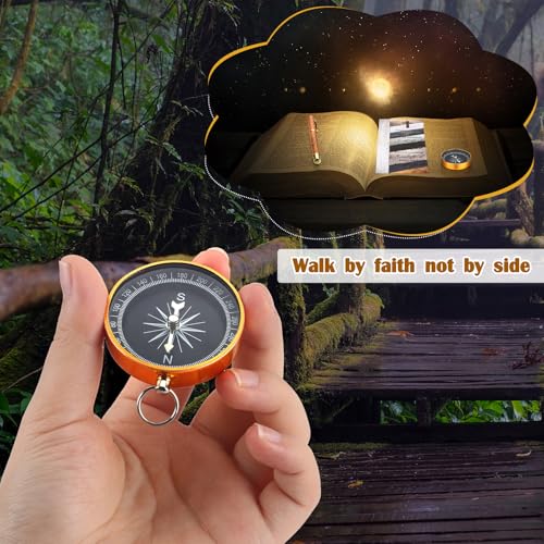 Spakon Christian Gifts, Compass Pen Bookmark Bible Verse - style: Natural