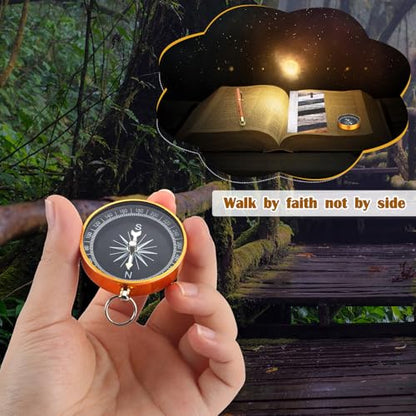 Spakon Christian Gifts, Compass Pen Bookmark Bible Verse - style: Natural