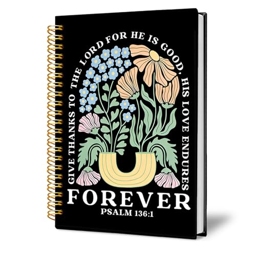 Christian Boho Floral Notebook, Religious Scripture Journal Gifts - color: The Black Bible