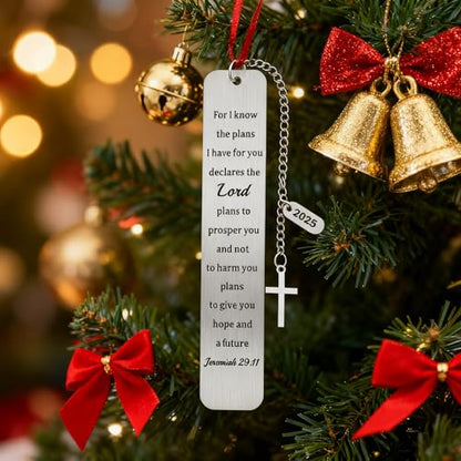 2025 Graduation Gifts for Her Him - Christian Bookmark with Jeremiah 29:11 Bible Verse, Cross & 2025 Charm | Inspirational High School College Graduation Gifts for Son Daughter - style: BM032 Jeremiah 29:11