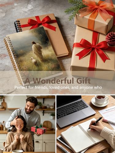 Christian Jesus Leaves The 99 Notebook, Christian Gifts, Bible Prayer Journal for Women, Jesus and The Lost Sheep Religious Hardcover Notebook Journal for Work Study 5.5x8.3 in - color: Jesus