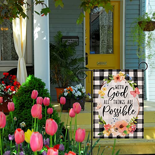 Furiaz With God All Things are Possible Easter Religious Small Decorative - size: 12" x 18"