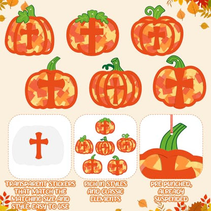 Chiisong 24 Sets Religious Pumpkin Crafts DIY Fall Christian Crafts Kit - style: Religious Pumpkin