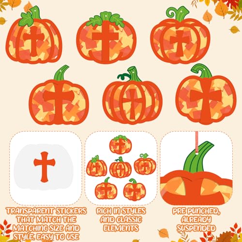 Chiisong 24 Sets Religious Pumpkin Crafts DIY Fall Christian Crafts Kit - style: Religious Pumpkin