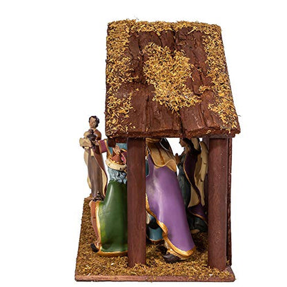 Kurt S. Adler 6.25-Inch Nativity Set with 11-Inch Stable, 8 Piece Set