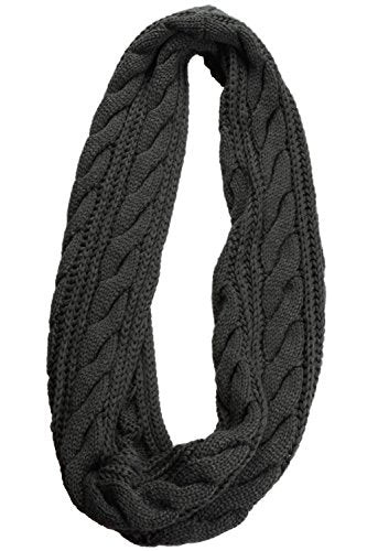 NEOSAN Womens Thick Ribbed Knit Winter Infinity Circle Loop Scarf - color: Twist Charcoal