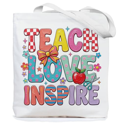 Chicimln Teacher Appreciation Gifts Tote Bag, Kindergarten Preschool Teacher Gifts Canvas Tote Bags - color: Teacher Gift 14