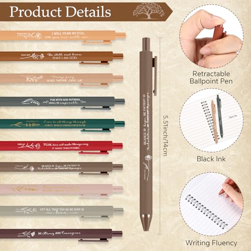 Kosiz 100 Pcs Bible Verse A6 Spiral Notebooks Bulk with Pens, Retro Color - color: Retro Color
