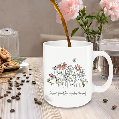 Christian Gifts for Women Ceramic Mug, Religious Gifts, Inspirational Bible Verse Coffee and Tea Mug, Christian Gift for Sister Mom Bestie, Microwave and Dishwasher-Safe(White-Sweet Friendship) - color: White-Sweet Friendship