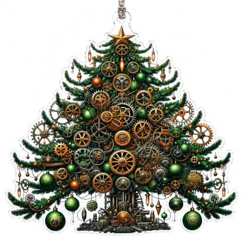 Steampunk Christmas Tree Ornament for Decorations, Vintage Christmas Tree Featuring Intricate Clockwork and Gear Design, Christmas Ornament 2026 Gift for Engineers, Mechanics and Steampunk Lovers - color: Steampunk Tree