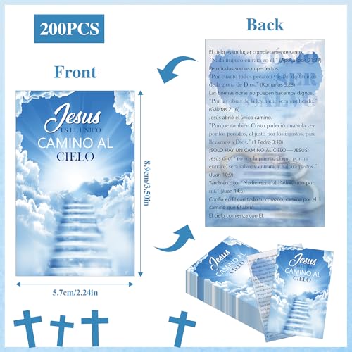 Spanish Gospel Tract Cards, Christian Evangelism Bible Cards for Church - color: JESÚS ES EL ÚNICO CAMINO AL CIELO