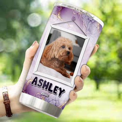 Personalized Dog Tumbler Gifts for Men Women Travel Cup Coffee Mug Insulated Stainless Steel 20oz With Lid Custom Name Photo Gift for Pet Owners Dog Lovers - color: DOG