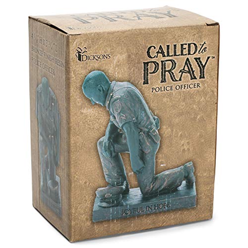 Dicksons Joyful in Hope Praying Police Officer 5 inch Gold Resin Stone Table Top Figurine - style: Joyful In Hope Praying Police Officer