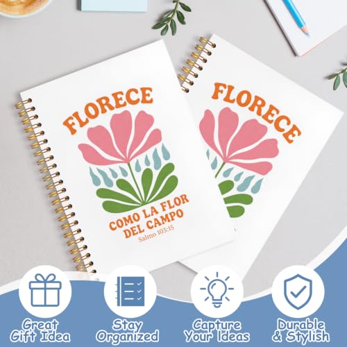 Libretas Cristianas En Español Notebook Journal for Women, 5.5x8.3 - color: white-Bible En Español
