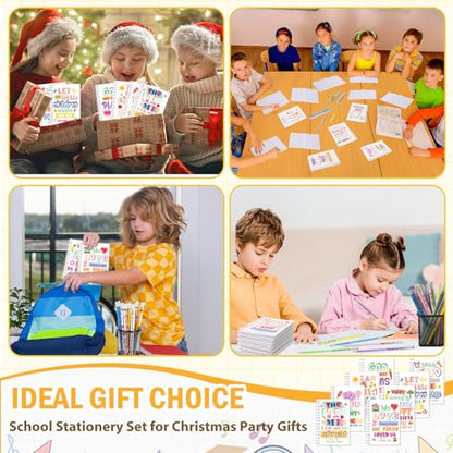 Crtiin 48 Pcs Christian Notepads Pencil Set Kids School, Bible Gift White 2 - color: White, style: White Jesus 2