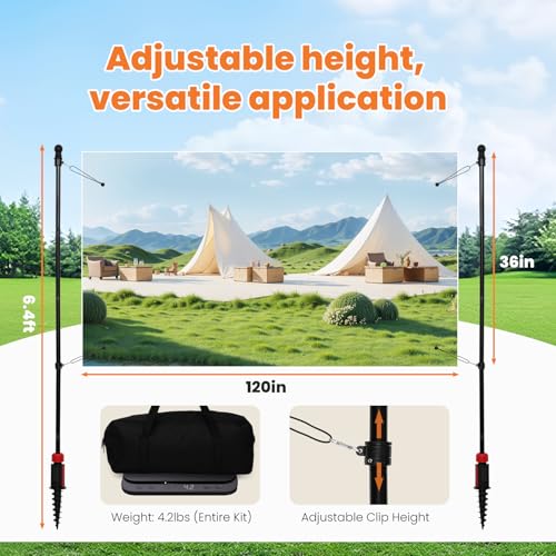 Outdoor Banner Stand 6.5 ft,Portable Adjustable-Length Banner Holder Set