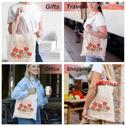 Inspirational Christian Gifts Canvas Tote Bag for Women, Christmas Friendship Birthday Religious Grocery Bags - color: Lordgreater