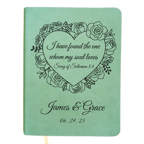 Personalized NLT Journaling Bible – Sage Green LeatherLike | Filament Enabled | Custom Engraved Name | New Living Translation | 2.25” Wide Margins | Single Column Layout | Smyth-Sewn Binding (Song of Solomon)