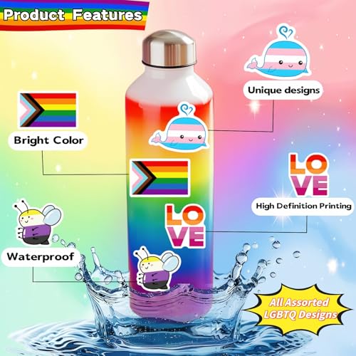 300 PCS Pride Stickers Bulk, Mixed All Kinds of LGBTQ+ Stickers for Trans Lesbian LGBTQ Bi, Gay Pride Accessories, Rainbow Stickers for Pride Month Decorations & Party Supplies(No Duplicates) - style: 300 PCS Pride Stickers