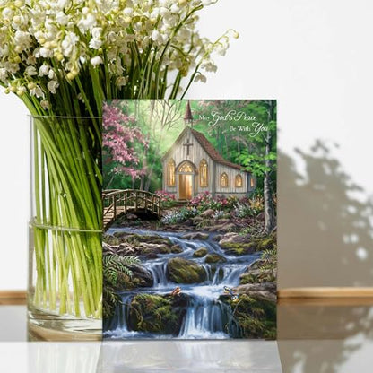 KJV Church Stream Sympathy Card, 1 Count - color: Peaceful Prayer