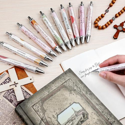 Ctosree 100 Pcs Bible Verse Ballpoint Pens Bulk Christian Gift for Women Easter Gifts Inspirational Scripture Pens Novelty Boho Scripture Black Ink Religious Gift for School Office Church Supplies