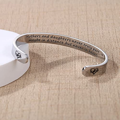 TONY & SANDY Cuff Bracelets for Women Teen Girls Best Friend Sister Mom Daughter Granddaughter Easter Birthday Mother's Day Christmas Stocking Stuffers for Teen Girls Women Jewelry - style: 1 - Mother Daughter Gift -Mothers and daughters never truly part