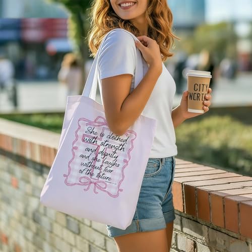 Bible Tote Bags Cute Christian Preppy Canvas Tote Bag Christian Gifts for Women Reusable Shopping Bags(Parent) - color: Bible-7