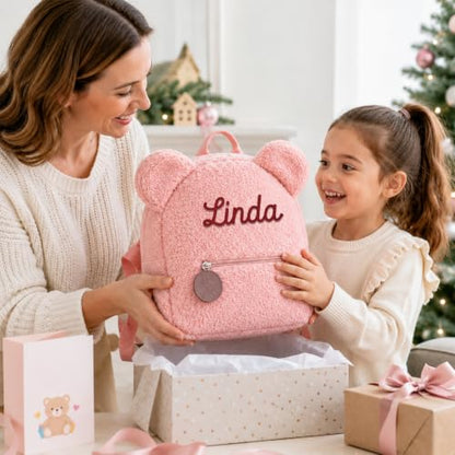Personalized Toddler Backpack for Girls Boys with Optional Lunch Bag Set - color: Pink Style 2