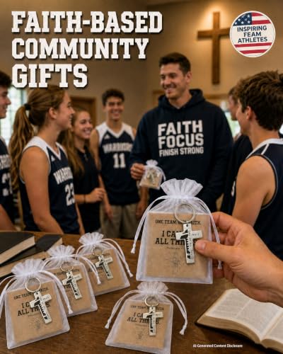 12 Pack Football Keychains with Philippians 4:13 Cross