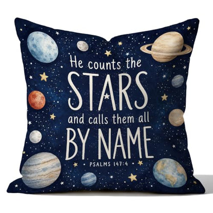 Space Christian Nursery Pillow Cover 18x18 Double-Sided - color: Color-12