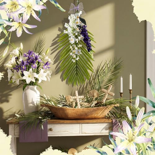 Cinnvoice Palm Sunday Wreath Artificial Front Door Wreath - style: Palm Sunday