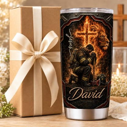 Personalized Christian Gifts For Men - A Child Of God Religious Faith Warrior Tumbler V11 - Man Of Faith Christ Bible For Dad, Husband, Grandpa on Fathers Day, Christmas, Birthday - color: CH-VAR-11
