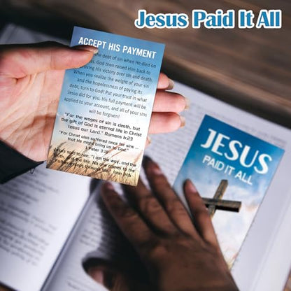 200 Pcs Gospel Tracts Salvation Cards,Cross, JESUS PAID IT ALL - style: Cross, JESUS PAID IT ALL