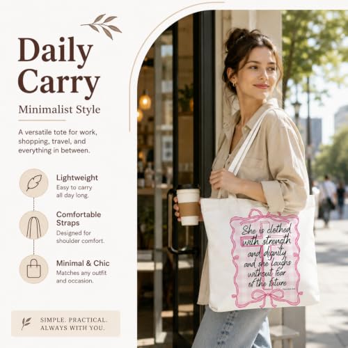 Christian Canvas Tote Bag, Bible Verse Reusable Shopping Bag - color: Bible-2