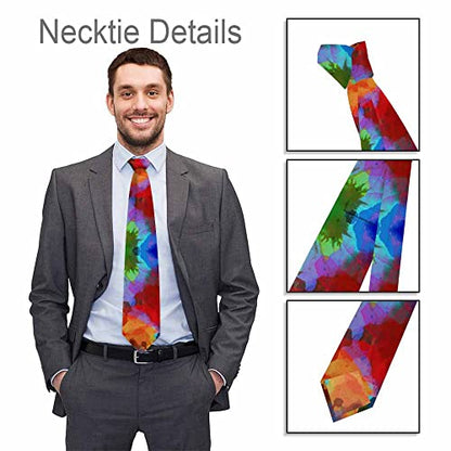 Black Dots Men's Neckties Retro Classic Circle Geometry Men's Tie for Mens Teens Business Work Casual Wedding Party - color: Mixed Colors