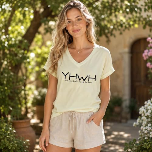 YHWH Shirt Yahweh Shirt for Women Christian Faith T-Shirt - color: Black, size: Medium