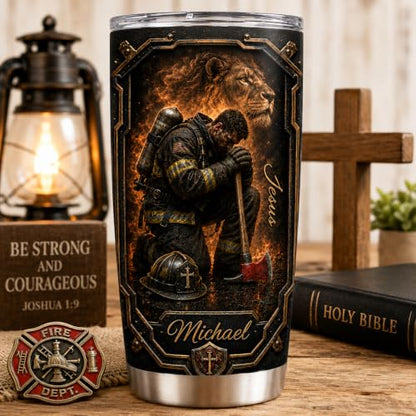 Personalized Christian Gifts For Men - Man Of Faith Bible Warrior Christ Tumbler V15 - A Child Of God Religious Faith For Dad, Husband, Grandpa on Fathers Day, Christmas, Birthday - color: CH-VAR-15
