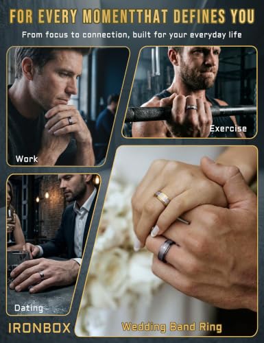 IRONBOX Stainless Steel Fidget Ring for Men Women Lord's Prayer Cross Ring - color: Black