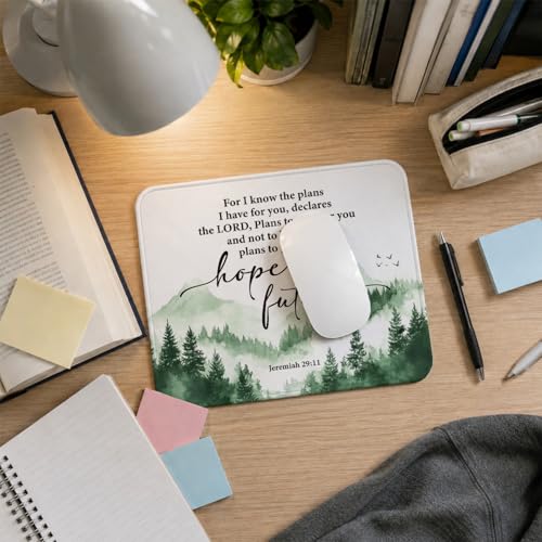 QIYUHOY Christian Bible Verses Mouse Pad, 9.5x7.9 Inch - color: hope and future