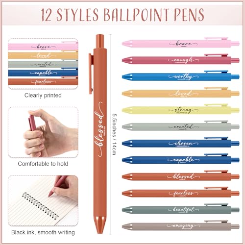 Kosiz 12 Sets Christian Gifts Bulk Prayer Journals Pens, Bright Color - color: Bright Color