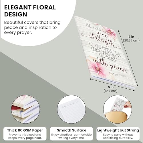 Juvale Prayer Journals for Women – 5x8 Christian Notebooks with Floral Design, 80 Pages Each, Featuring Inspirational Bible Verses and Scripture, Perfect for Personal Reflection or Gifts - 12-Pack