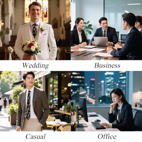 funny Ties for Men Business Novelty Men's Neckties for Festival Holiday Party Valentine's Day Wedding Christmas - color: Trumpet Brass Gold