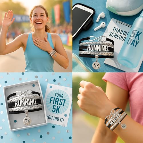 Infinity Collection Running Gifts- Runner Bracelet, Jewelry, Adjustable Charm Bracelet- Perfect Cross Country, Track, Marathon Gifts … - color: 5k