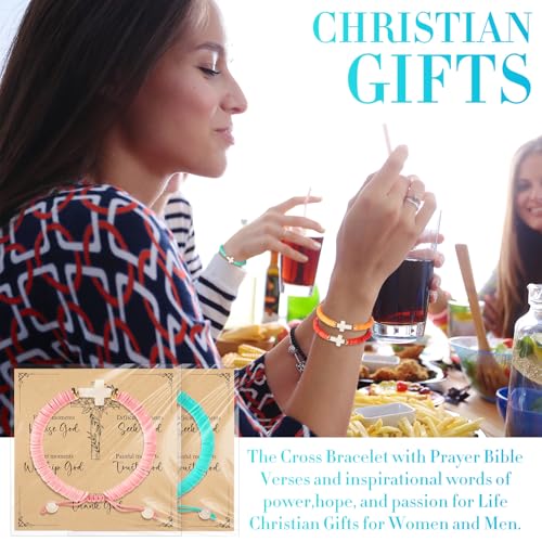 Liliaafar 20 Sets Cross Bracelets Bulk for Kids Teens Adjustable Christian Friendship Bracelets for VBS Sunday School Gifts - color: Pastel Colors