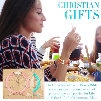 Liliaafar 20 Sets Cross Bracelets Bulk for Kids Teens Adjustable Christian Friendship Bracelets for VBS Sunday School Gifts - color: Pastel Colors