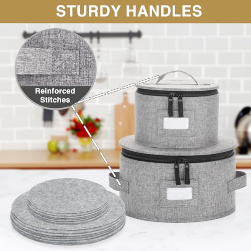China Storage Container for Saucer, Bowls, and Appetizer Plates - Fit dishes up to 6.5" W - Includes 12 Felt Dividers - Stackable with Hard Shell on all sides and Interior Quilted Padding - style: Saucer Case