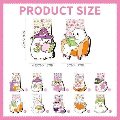 Halloween Magnetic Bookmarks, Cute Ghost Magnet Book Mark for Women - color: Cute Ghost