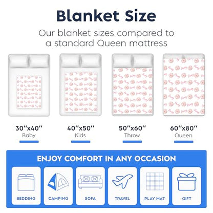 Personalized Floral Name Blanket, Custom Floral Name Design Peony, Soft Nursery Throw, Newborn Birthday Baptism Christening Keepsake - color: #Ver7